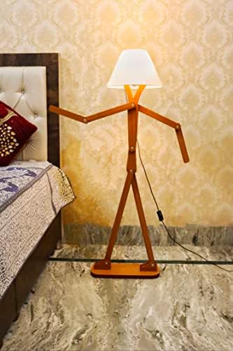 אוסף ימי מנוף רצפת עץ צבועים שובב | מנורה פרימיום של מקל POSABLE לחדר שינה | עיצוב בית